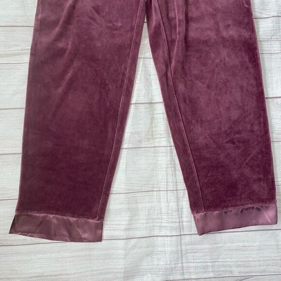 Sarah spencer intimates women M velour luxury pajama set mauve M - Picture 9 of 14